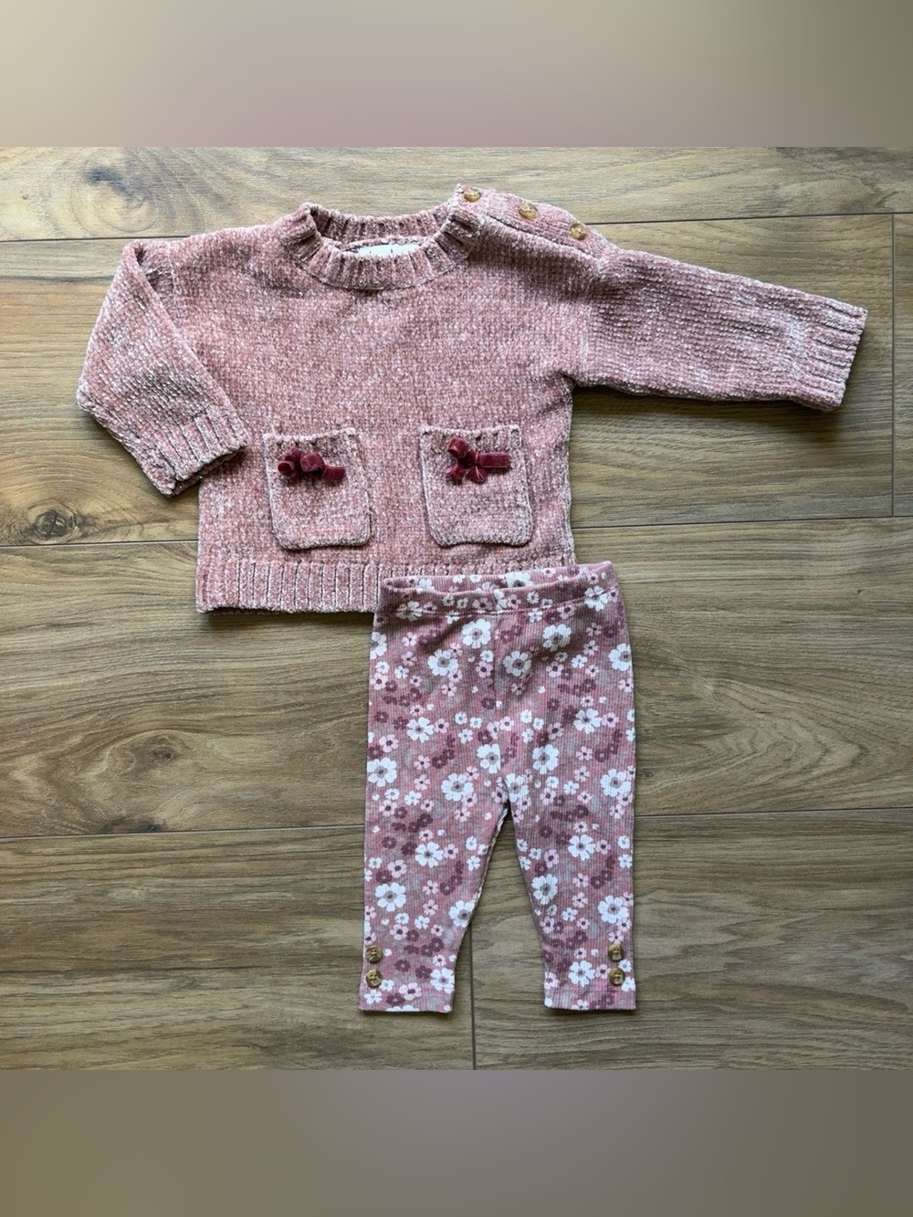 Nicole Miller New York Cozy Pink Baby Sweater - 0/3M